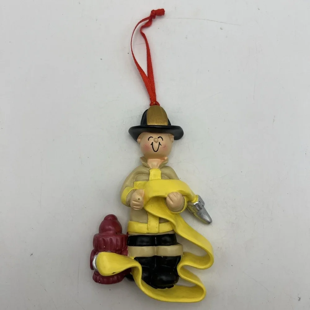 Ornament Central Christmas Tree Ornament Fireman Firefighter With Hose Hydrant